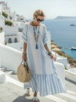 Women's V-Neck Summer Dress Maxi