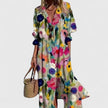 Women's Vibrant Boho Dress Maxi - Multicolor Floral