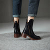 Women's Zip Ankle Boots Chunky Heel