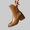 Women's Zip Ankle Boots Chunky Heel