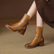 Women's Zip Ankle Boots Chunky Heel