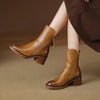 Women's Zip Ankle Boots Chunky Heel