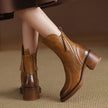 Women's Zip Ankle Boots Chunky Heel