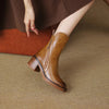 Women's Zip Ankle Boots Chunky Heel