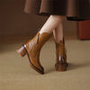 Women's Zip Ankle Boots Chunky Heel