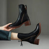 Women's Zip Ankle Boots Chunky Heel