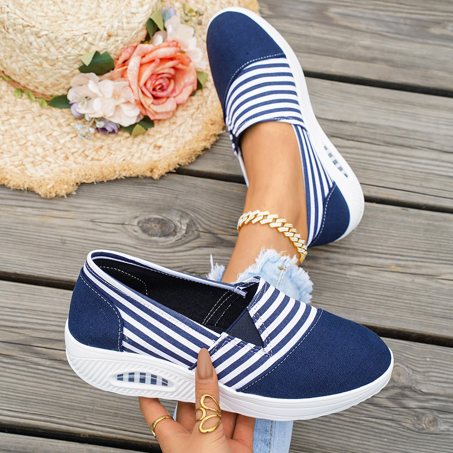 Women's Striped Slip On Shoes Casual