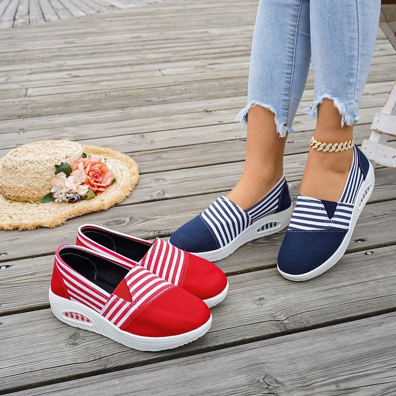 Women's Striped Slip On Shoes Casual – Detail View