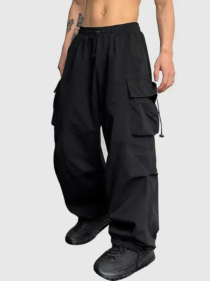 Men's Baggy Cargo Pants Drawstring Waist