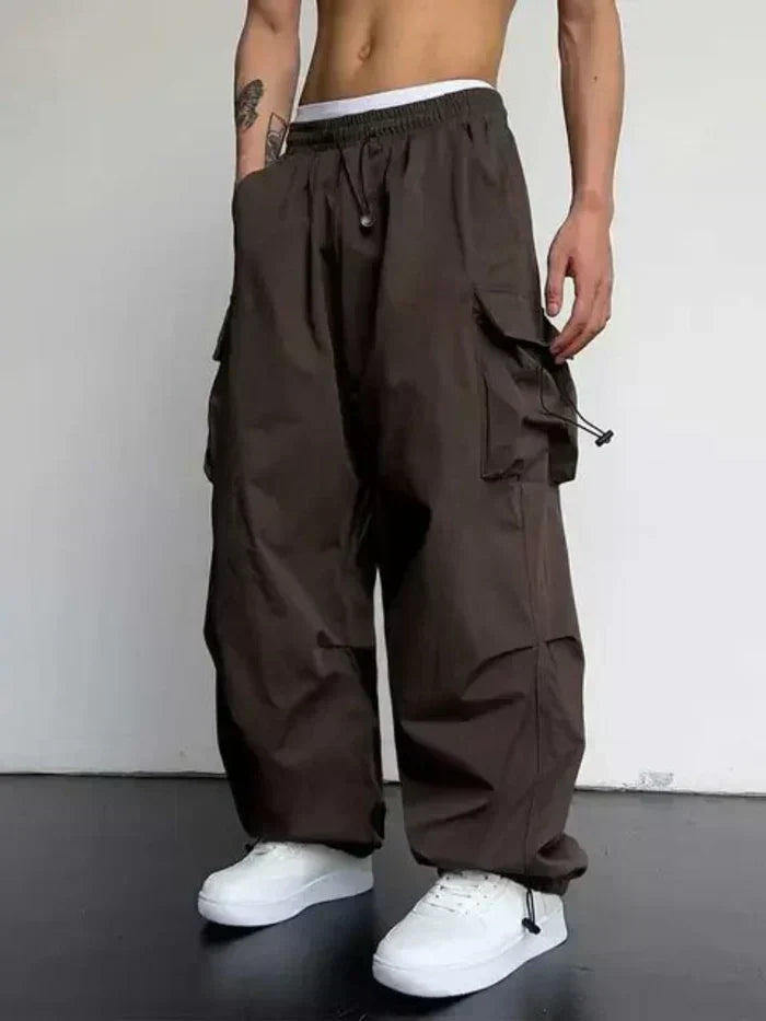 Men's Baggy Cargo Pants Drawstring Waist
