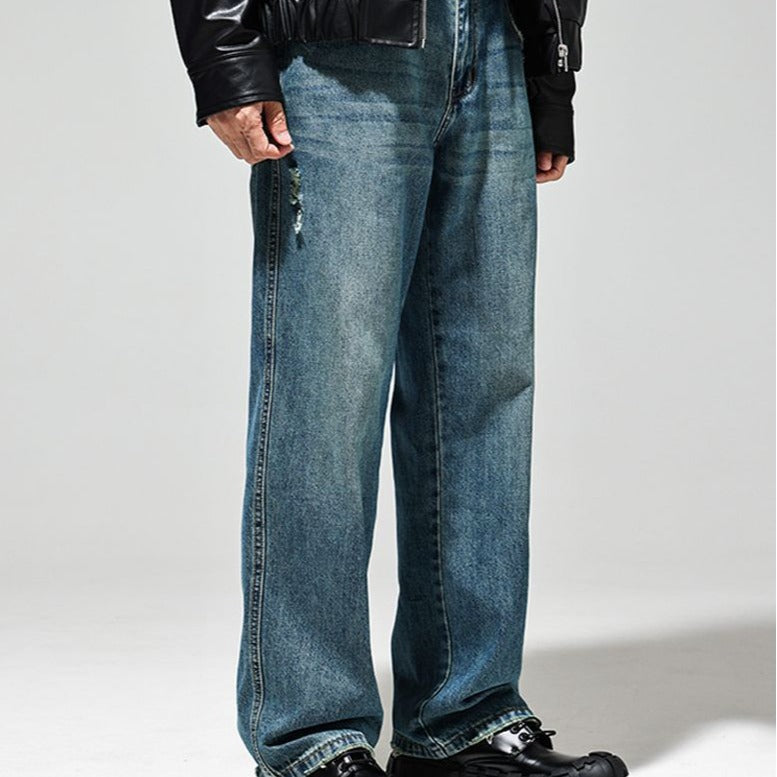 Men's Wide Leg Jeans Baggy Distressed