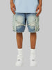 Men’s Denim Shorts with Frayed Accents