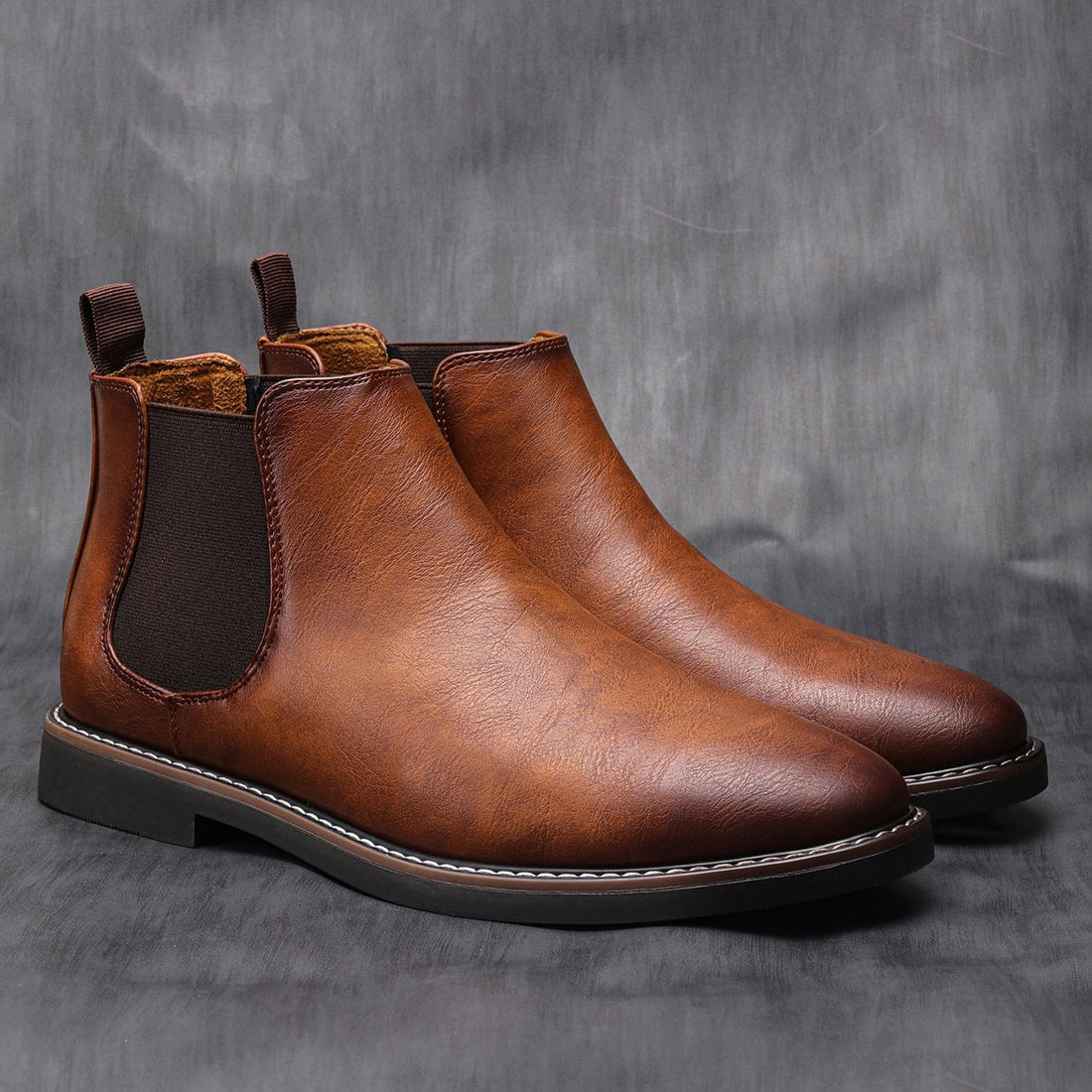 Men's Leather Chelsea Boots Pull On