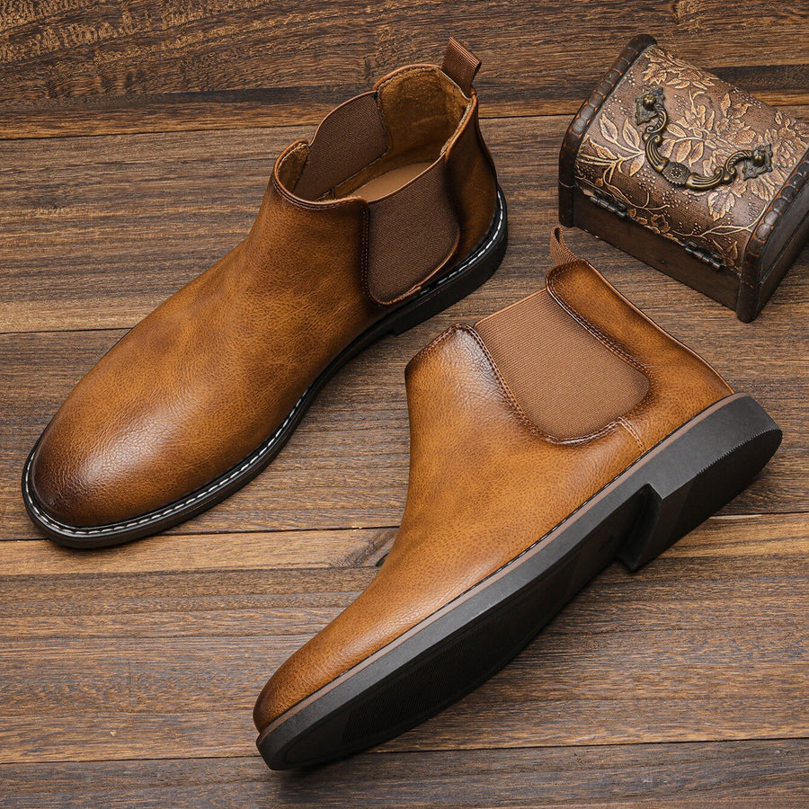 Men's Leather Chelsea Boots Pull On