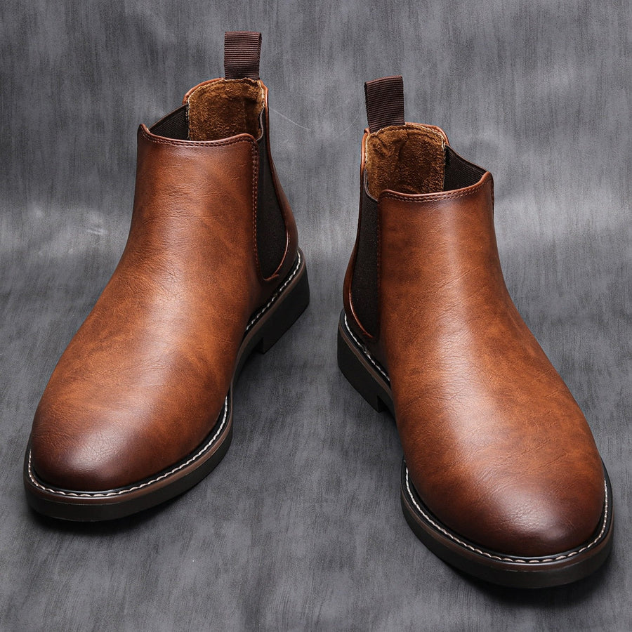 Men's Leather Chelsea Boots Pull On