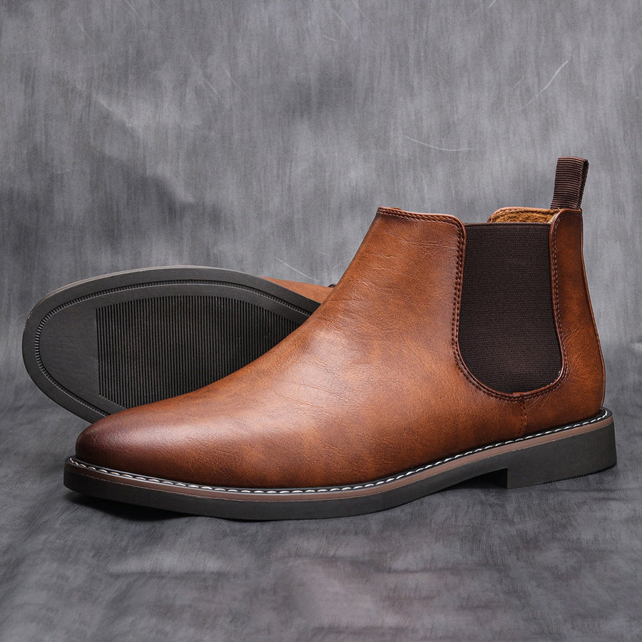 Men's Leather Chelsea Boots Pull On