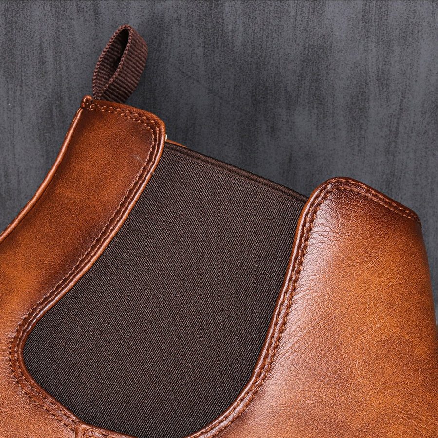 Men's Leather Chelsea Boots Pull On