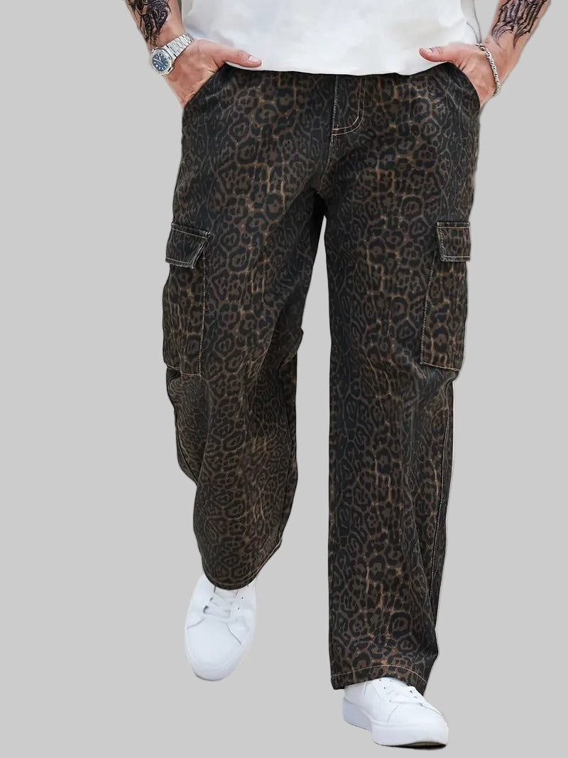 Men’s Leopard-Print Cargo Pants