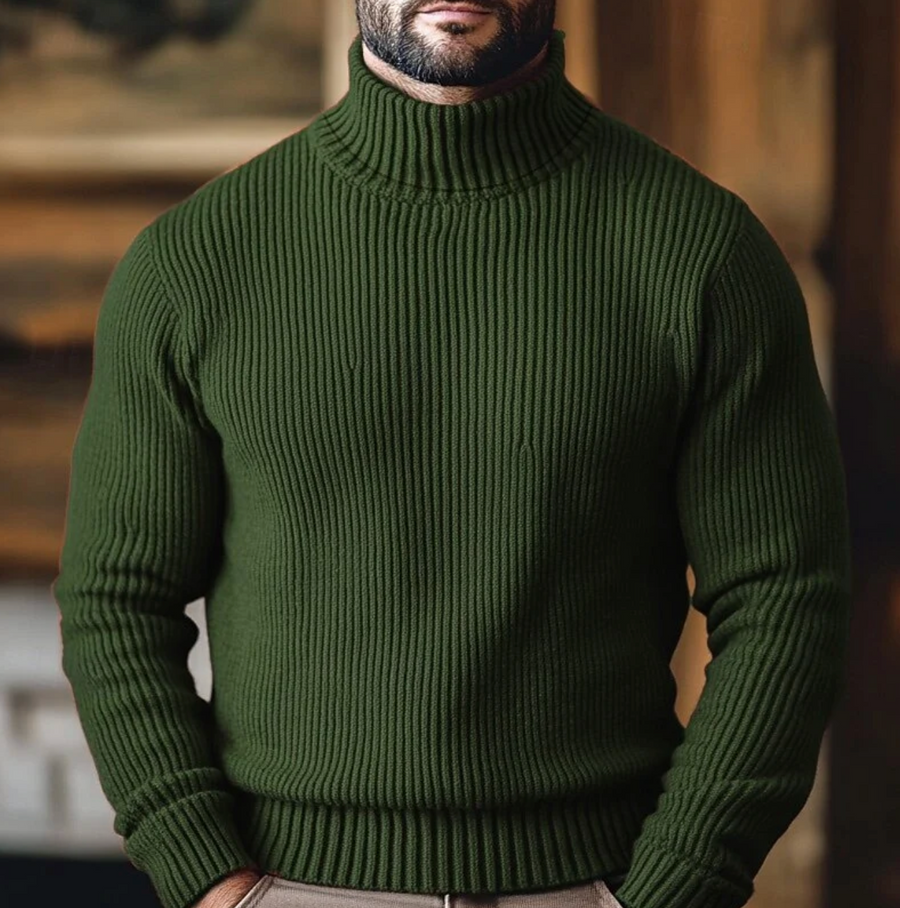 Men's Ribbed Turtleneck Sweater Pullover