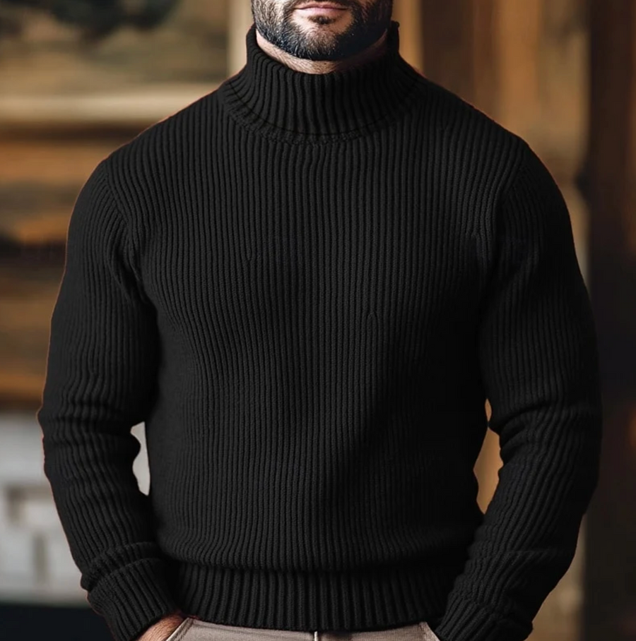 Men's Ribbed Turtleneck Sweater Pullover