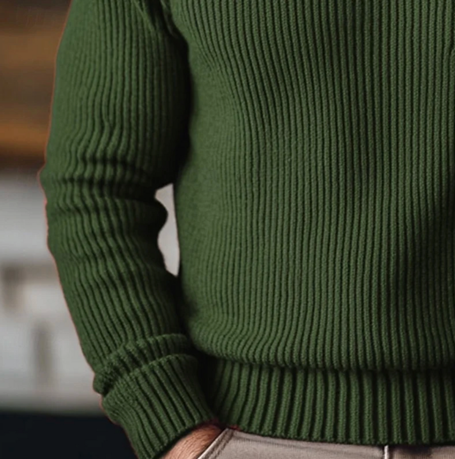 Men's Ribbed Turtleneck Sweater Pullover