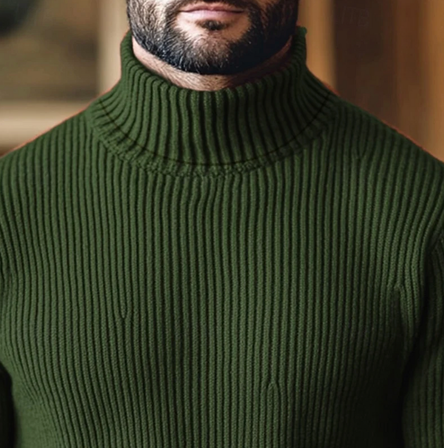 Men's Ribbed Turtleneck Sweater Pullover