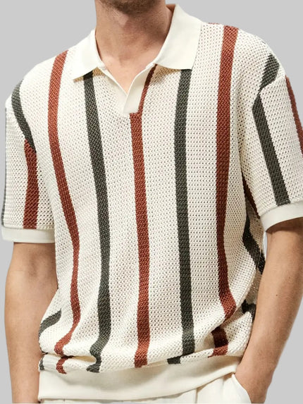 Men’s Short-Sleeve Shirt with Stripes
