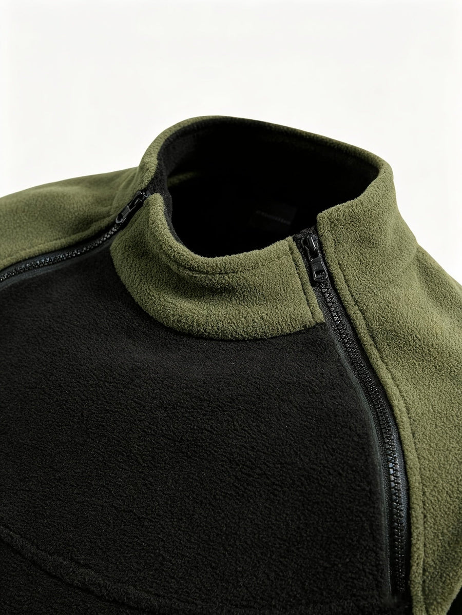 Men's Textured Mock Neck Sweatshirt with Half Zip