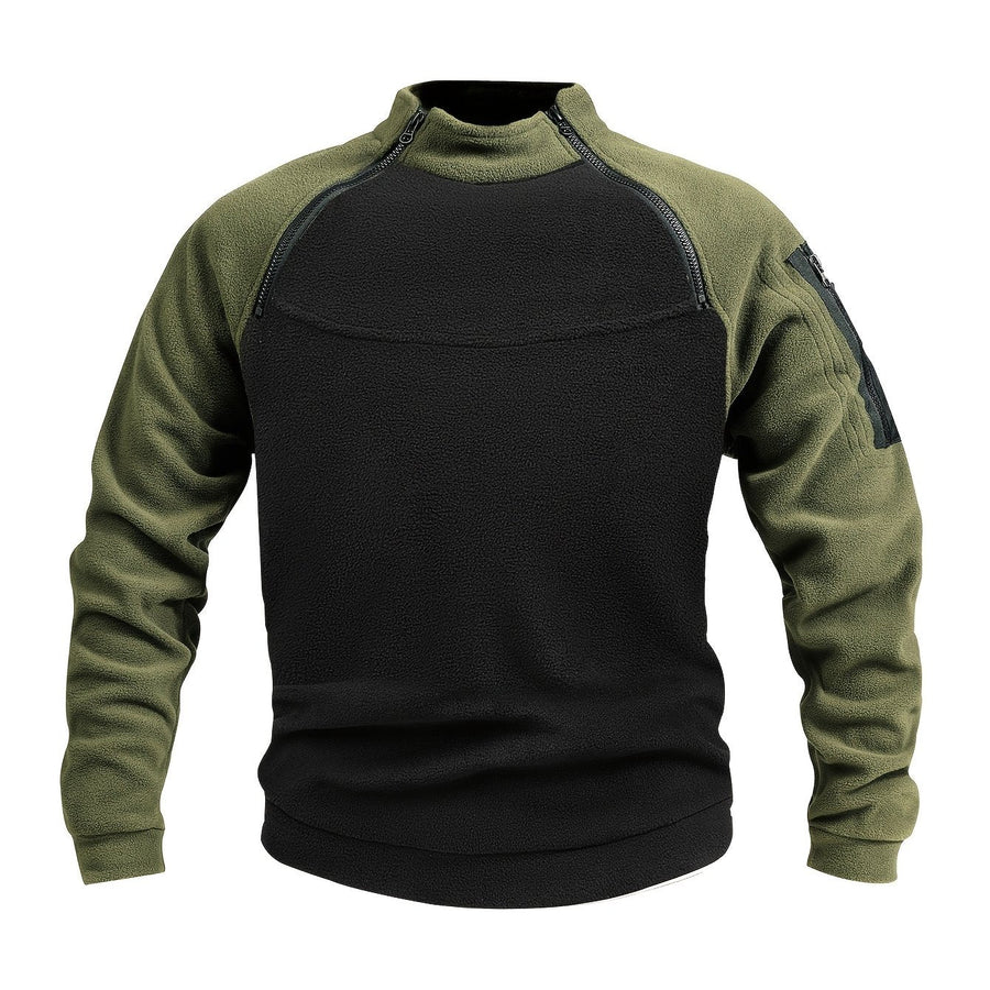 Men's Textured Mock Neck Sweatshirt with Half Zip