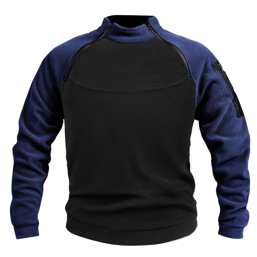 Men's Textured Mock Neck Sweatshirt with Half Zip