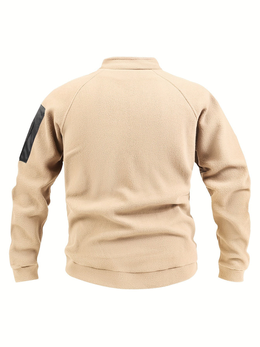 Men's Textured Mock Neck Sweatshirt with Half Zip