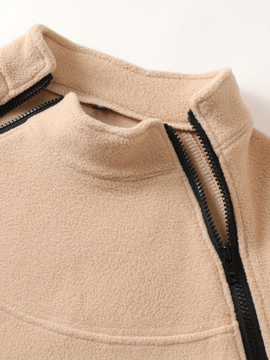 Men's Textured Mock Neck Sweatshirt with Half Zip