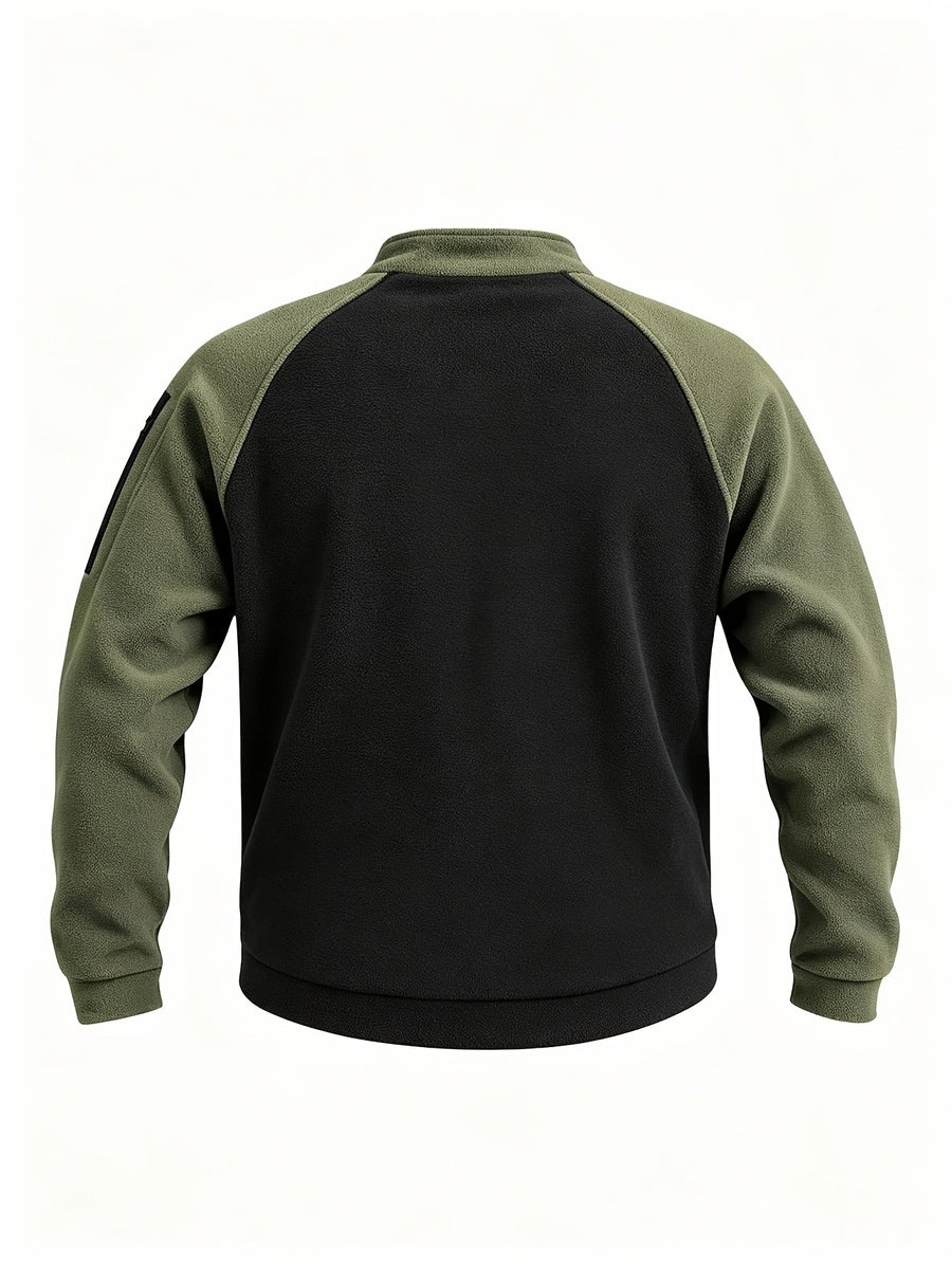 Men's Textured Mock Neck Sweatshirt with Half Zip