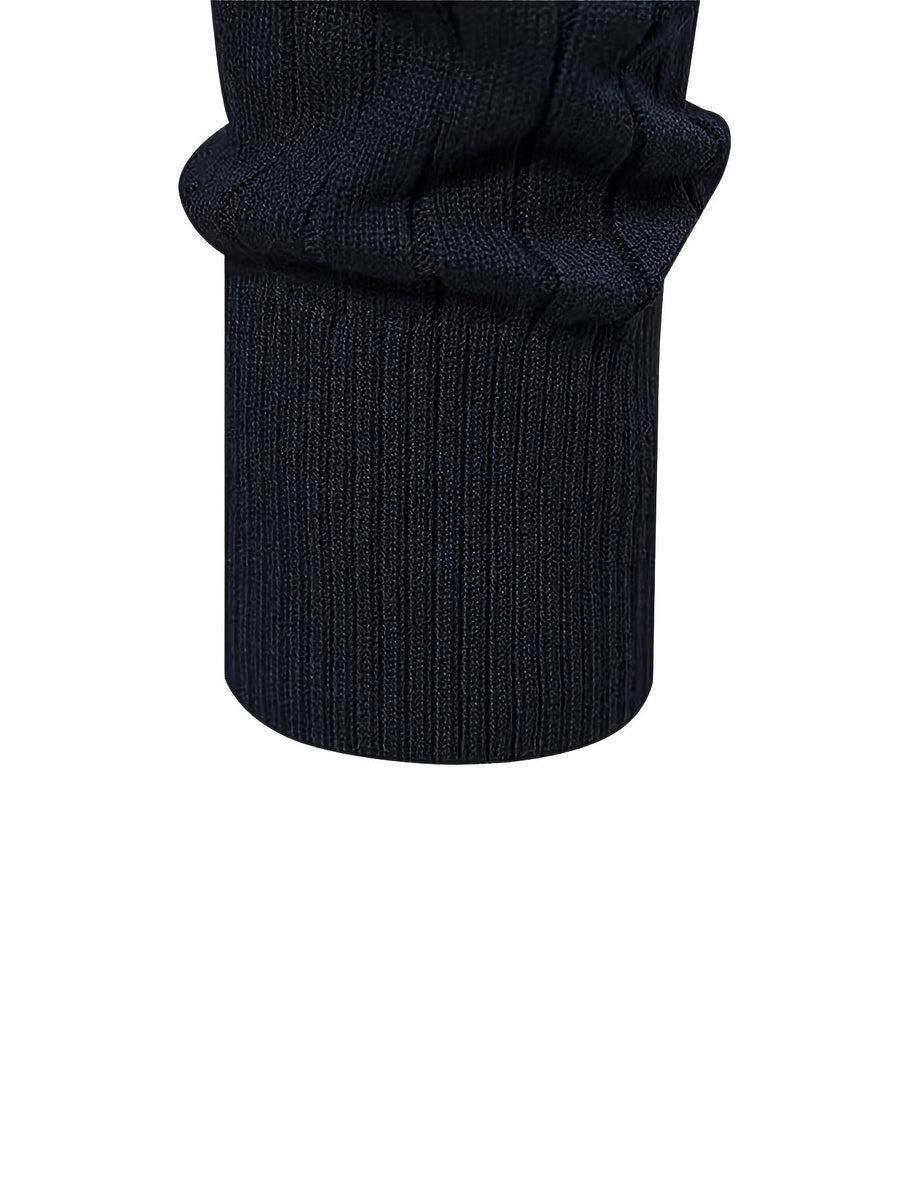 Men's Mock Neck Quarter-Zip Sweater Ribbed Cuffs
