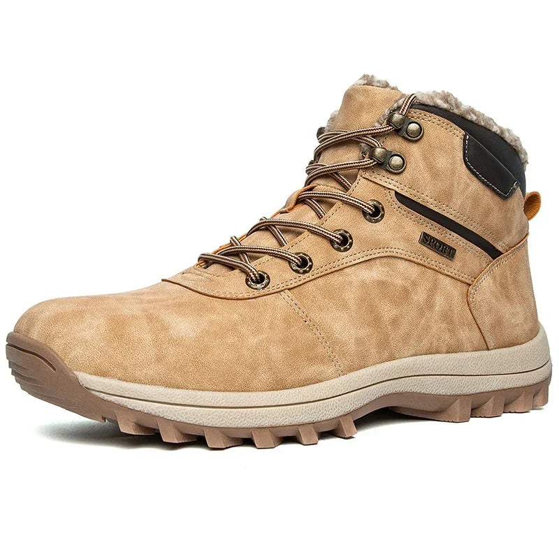 Men's Waterproof Hiking Boots Fur Lined – Khaki