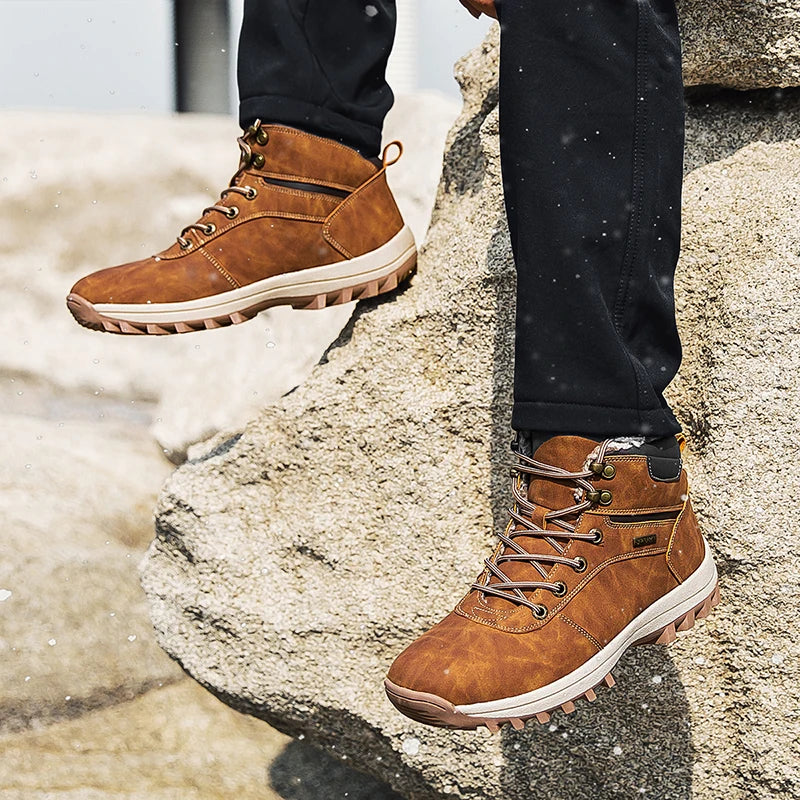 Men's Waterproof Hiking Boots Fur Lined