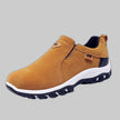 Brown suede slip-on sneaker with white platform midsole