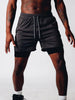 Men's black compression shorts with matching black compression liner