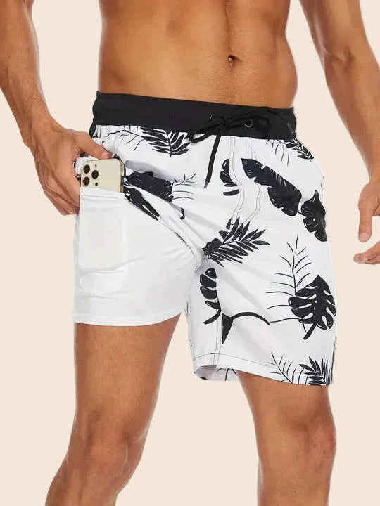 Men's Floral Swim Shorts Drawstring
