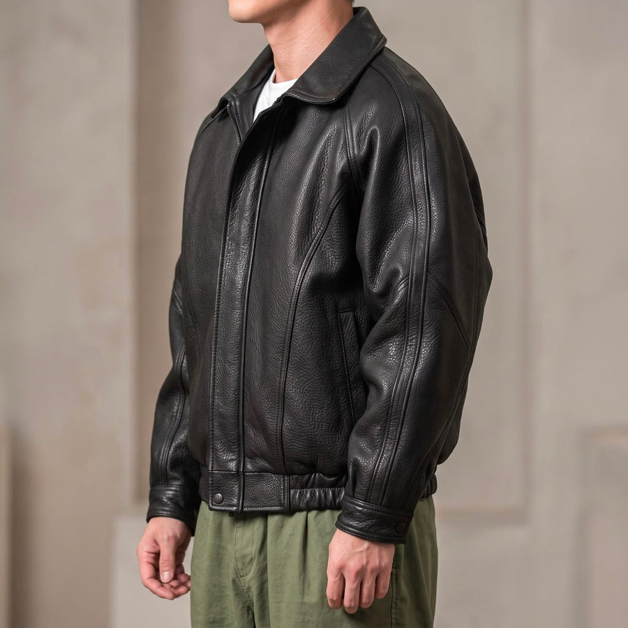 Men's Jacket Collared Full Zip Ribbed