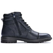Men's black lace-up boots with side zip - side view
