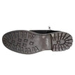 Men's black lace-up boots - sole view showing durable rubber tread