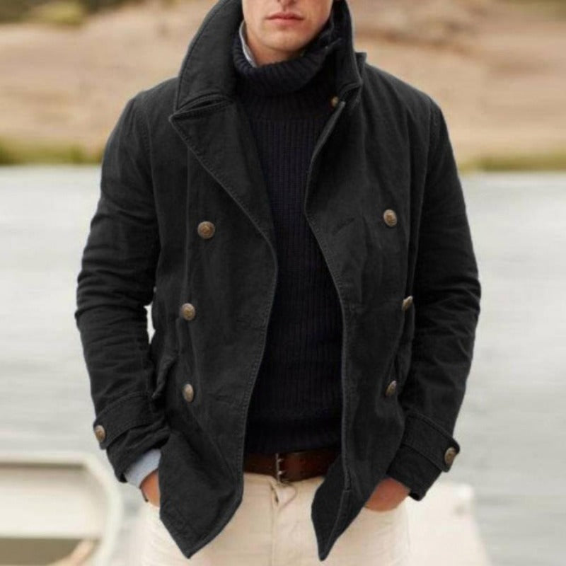 Men's Peacoat Double Breasted Notched Lapel