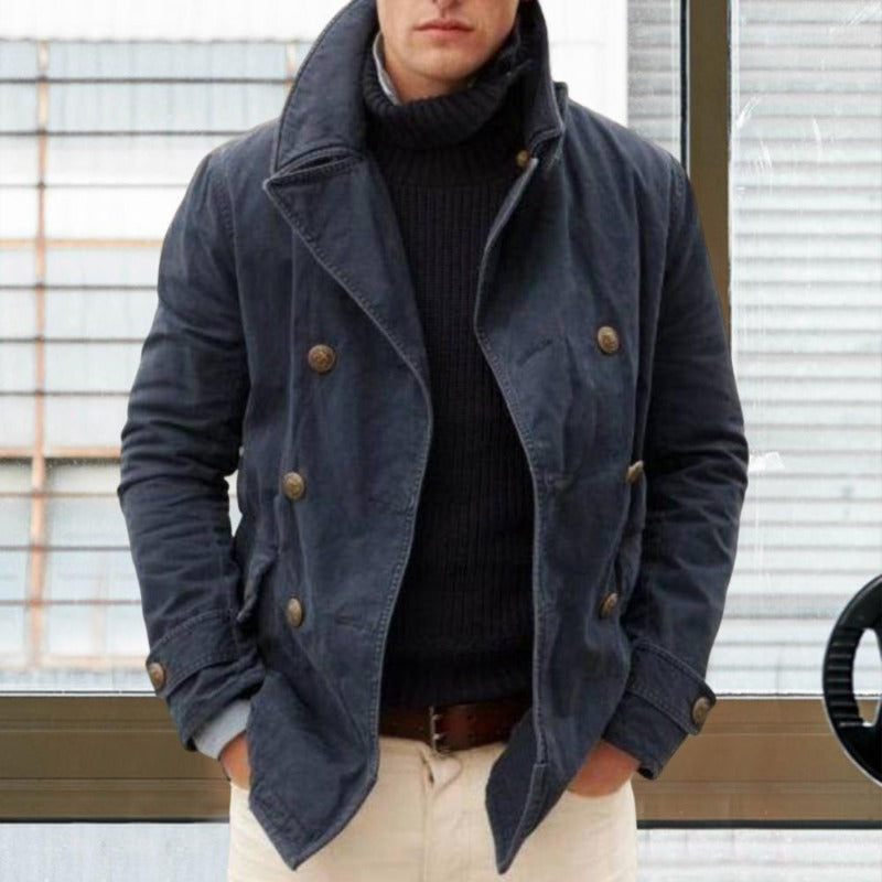 Men's Peacoat Double Breasted Notched Lapel