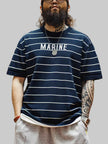 Men's Striped T-Shirt with Print