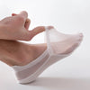 Invisible anti-slip socks worn inside a sneaker - side view showing low-cut design