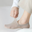 Invisible socks worn with loafers - no-show cut from the side