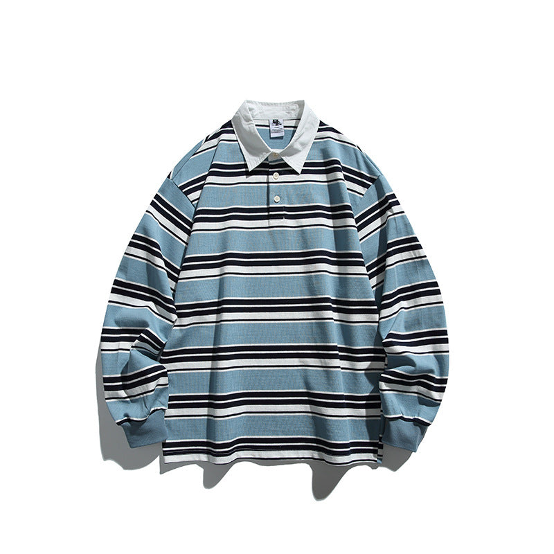Unisex Rugby Shirt Classic Striped Long Sleeve