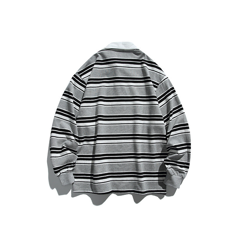 Unisex Rugby Shirt Classic Striped Long Sleeve