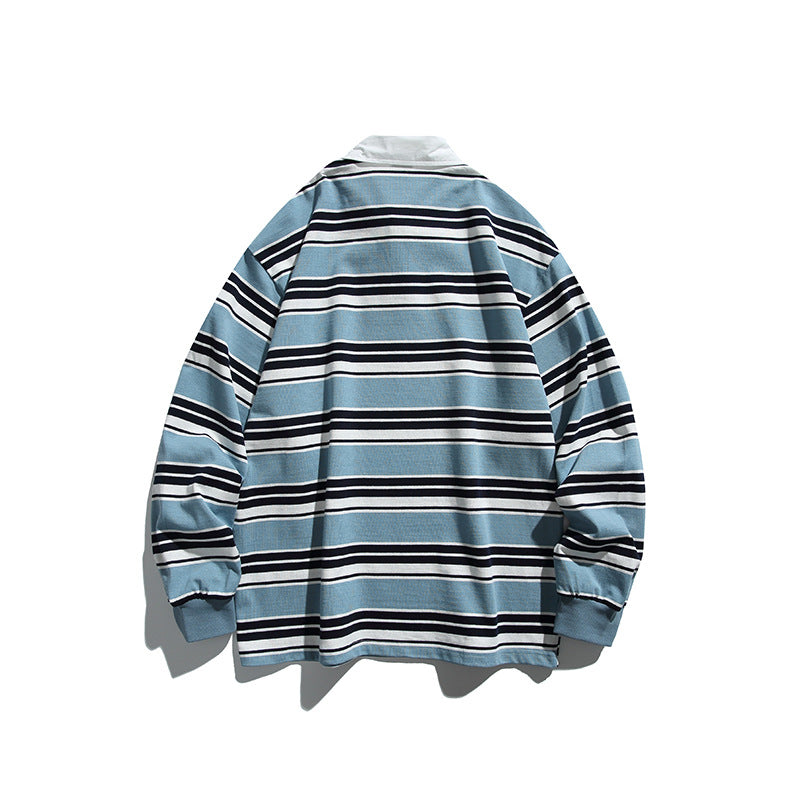 Unisex Rugby Shirt Classic Striped Long Sleeve